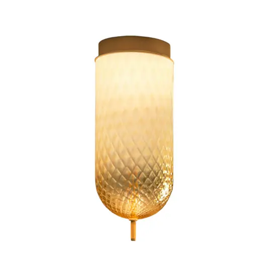 Exkluzív ajánlat OLEV LED mennyezeti lámpa Curuba, borostyán, üveg, magasság 40 cm 2700 K