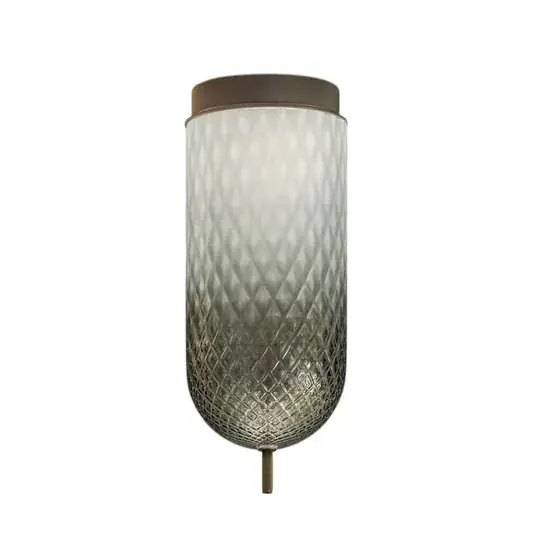 Outlet OLEV LED mennyezeti lámpa Curuba, szürke, üveg, magasság 40 cm, 2700 K