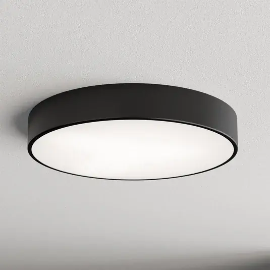 Cleo 500 mennyezeti lámpa, fekete, érzékelő, IP54, Ø 50 cm, fém Vedd meg online