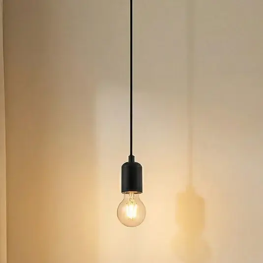 Lindby Hattie függő világítás, E27 foglalat, fekete, Ø 4,7 cm Csak ma