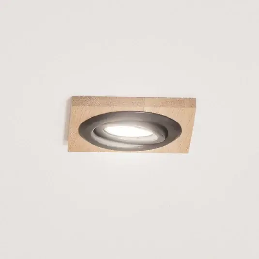 Biztonságos vásárlás Beépíthető mennyezeti lámpa Tobby, 10 x 10 cm, tölgyfa, GU10
