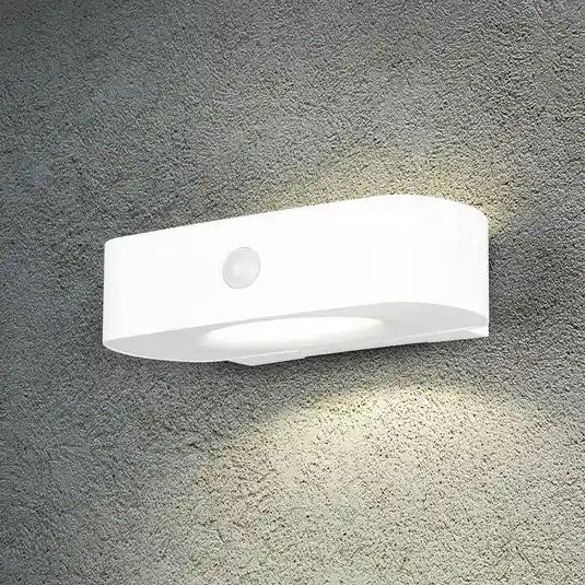 Alacsony ár Bilbao napelemes fali világítás, fehér, magasság 6 cm, érzékelő, fel/le