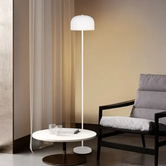 Outlet LED tölthető állólámpa Jeff, fehér, fém, magasság 147 cm