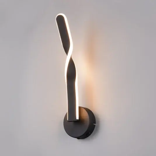 Vedd meg most LED fali világítás Ginko, matt fekete, fém, magasság 45,5 cm