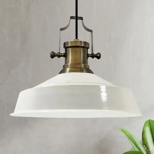 Augusta függőlámpa, fehér, Ø 40 cm, fém, E27, vintage Korlátozott ajánlat