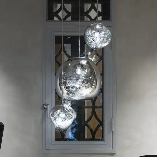 Tom Dixon LED lógó lámpa Melt Mini, Ø 28 cm, króm színű Kedvezményes ár