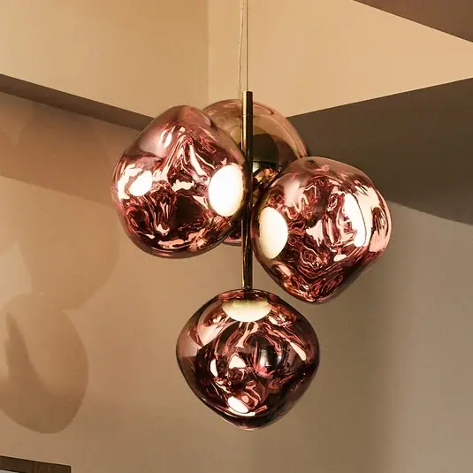 Vedd meg online Tom Dixon LED lógó lámpa Melt Chandelier Mini, rézszínű