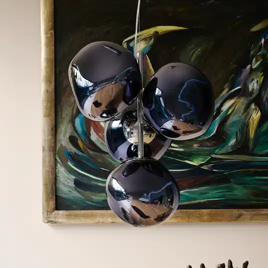 Azonnali szállítás Tom Dixon LED lógó lámpa Melt Chandelier Mini, füstszürke