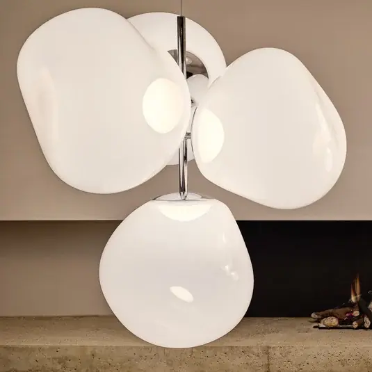Biztonságos fizetés Tom Dixon LED csillár Melt Chandelier opál/króm színű