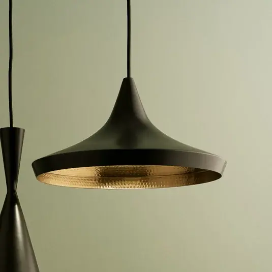 Korlátozott ajánlat Tom Dixon LED lógó lámpa Beat Flat, fekete, Ø 56 cm