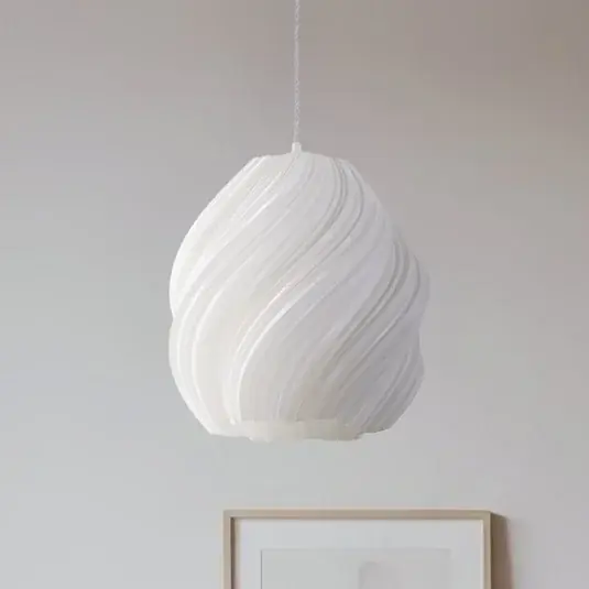 Exkluzív ajánlat Lindby Nuvia függő világítás, Ø 30 cm, fehér, 3D nyomtatás