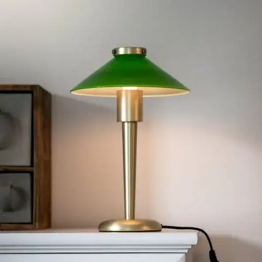 Legjobb ár PR Home asztali lámpa August, sárgaréz színű/zöld, 34 cm, fém