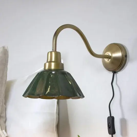PR Home Ester fali lámpa, zöld, kinyúlás 34 cm, fém Kiárusítás