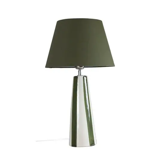 Népszerű PR Home Leya asztali lámpa, zöld/fehér, magasság 54 cm, fém/szövet