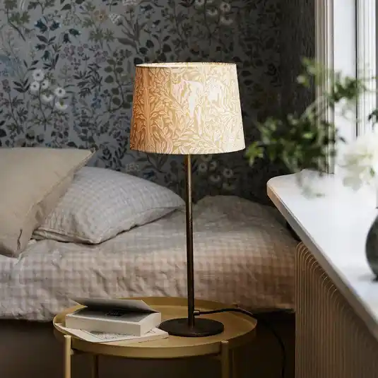 Azonnali szállítás PR Home BASE ELDERTREE asztali lámpa, sárga, magasság 58 cm, szövet