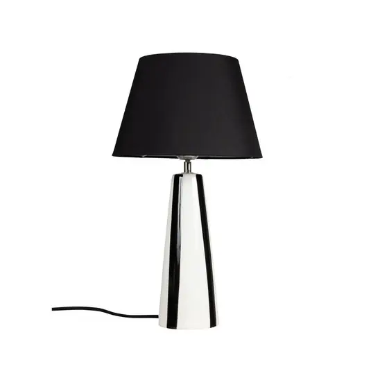 PR Home Leya asztali lámpa, fekete/fehér, 54 cm, fém/szövet Különleges ajánlat