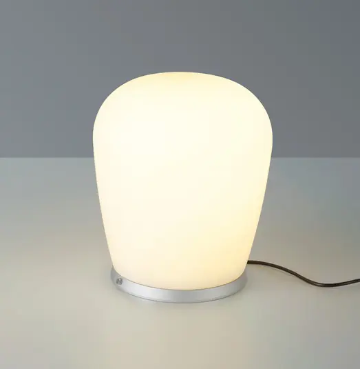 Bopp LED asztali lámpa Cara, alumínium színű, Ø 18 cm, üveg Vedd meg online