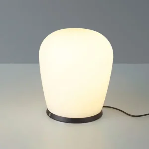 Bopp LED asztali lámpa Cara, fekete, Ø 18 cm, üveg Biztonságos fizetés