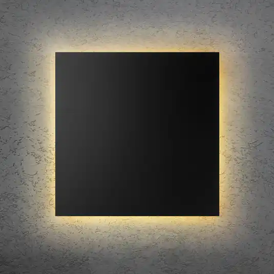 Prémium BLADE Q LED fali világítás, fekete, 44 x 44 cm, fém, dimmelhető