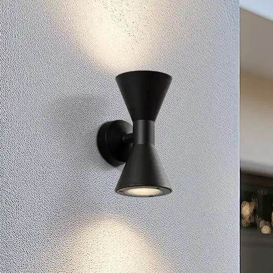 Lucande Xalor kültéri fali lámpa, fekete, IP65, fém, GU10 Kedvezmény