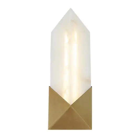 Kiárusítás LED fali lámpa CAESAR, antik sárgaréz, magasság 31 cm Fém/Alabaster