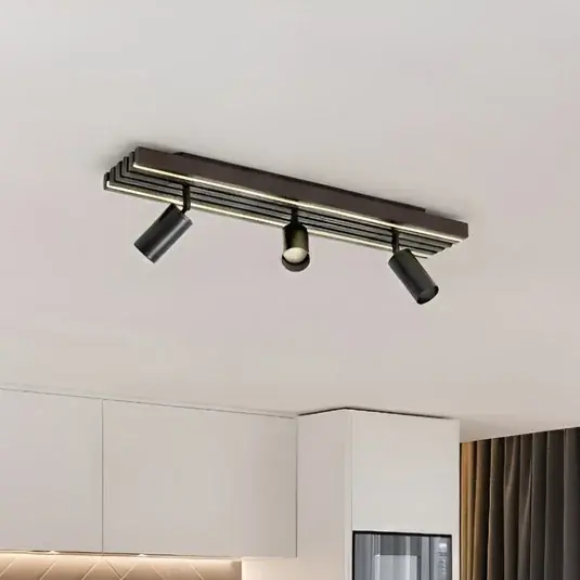 Lucande LED mennyezeti spotlámpa Tiron, 3 izzós, 70 cm, tölgyfa Olcsó