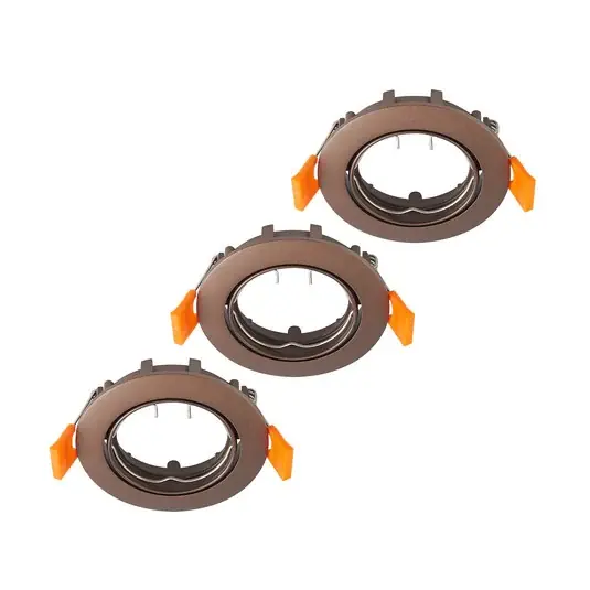 PRIOS beépíthető mennyezeti lámpa Fibur, bronz, cink, Ø 8,2 cm, 3 db Vedd meg online