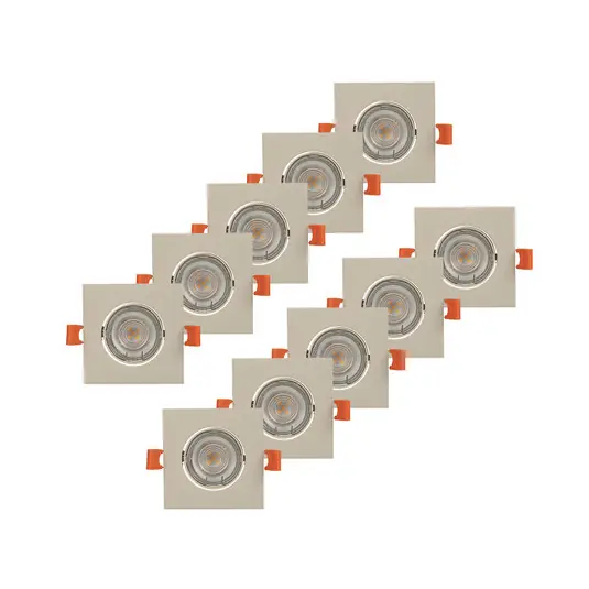 Biztonságos vásárlás PRIOS süllyesztett lámpa Fibur, bézs, 9 cm, GU10, 10 db
