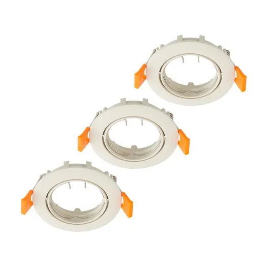 Outlet PRIOS beépíthető mennyezeti lámpa Fibur, bézs, cink, Ø 8,2 cm, 3 db