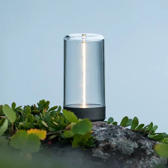 Kedvezményes ár LED tölthető asztali világítás Edison, magasság 15 cm, szürke/átlátszó, IP54