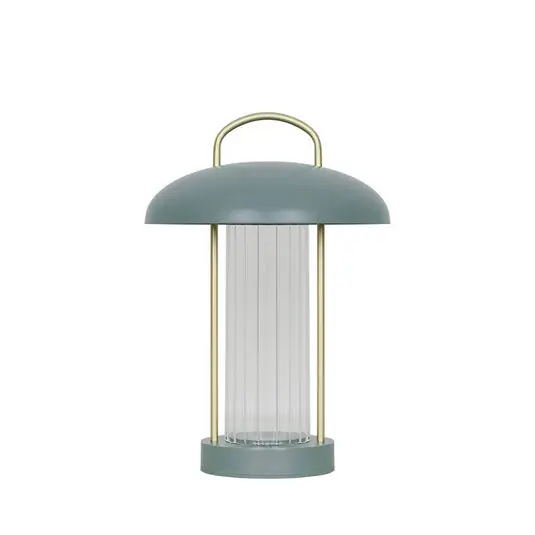 Mirano LED tölthető asztali világítás, magasság 29 cm, porzöld, fém Expressz szállítás