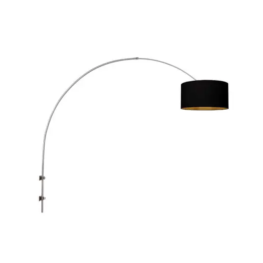 Árcsökkenés Sparkled Light fali lámpa acél/fekete-arany, kinyúlás 175 cm