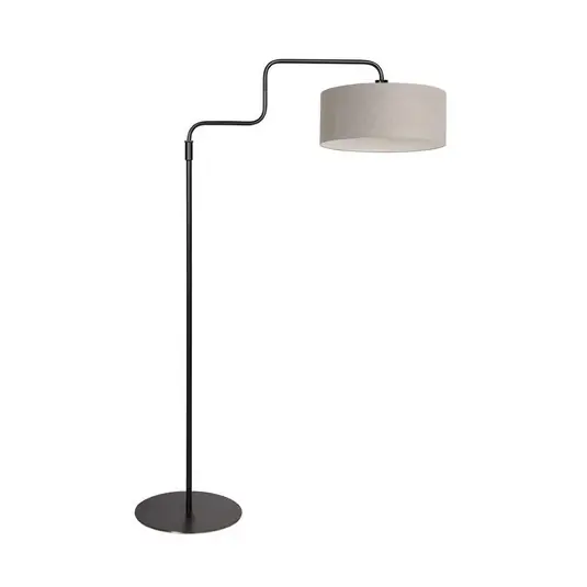 Árcsökkenés Bloeba álló lámpa, fekete/iszapszínű, magasság 165 cm, chintz