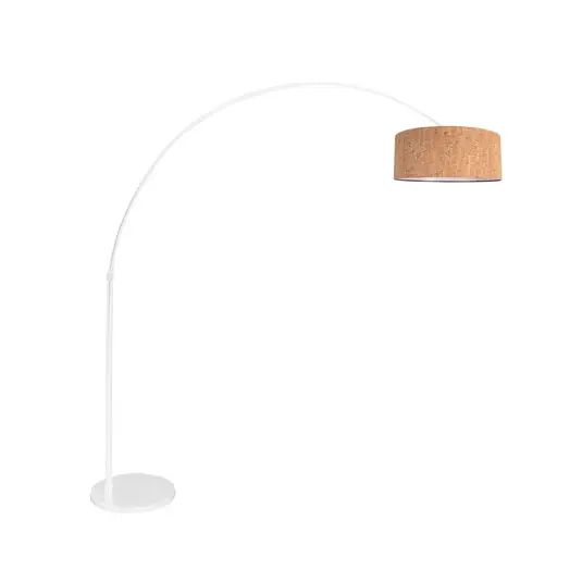 Végkiárusítás Íves álló lámpa Sparkled Light, fehér/barna Magasság 240 cm Parafa