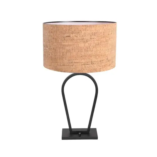 Árengedmény Asztali lámpa Stang, fekete/barna, magasság 71 cm, parafa