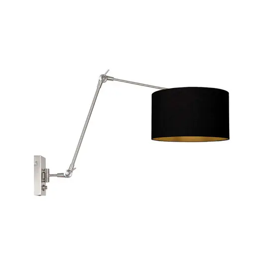 Szuper ajánlat Prestige Chic fali lámpa acél/fekete-arany, kinyúlás 90 cm