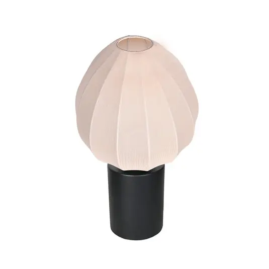 Bloeba asztali lámpa, fehér/fekete, Ø 25 cm, vászon/fém Prémium