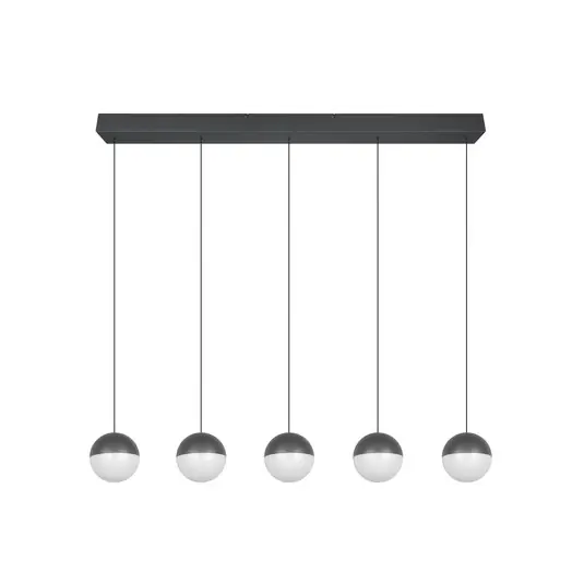 Árcsökkenés LED lógó lámpa Senta, antracit, hosszúság 114 cm, 3000 K, 5 izzós.