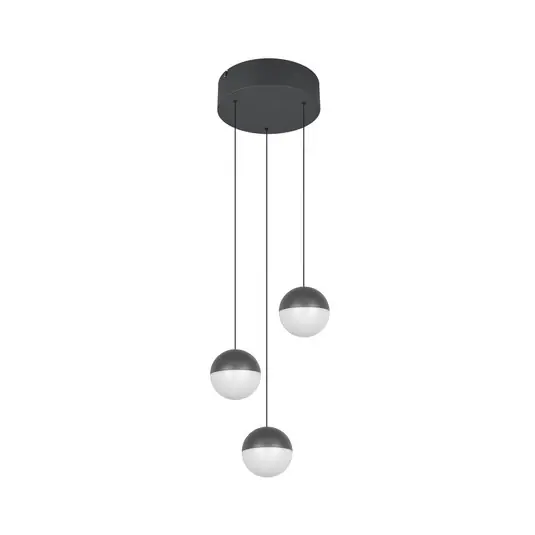 Legjobb ár LED lógó világítás Senta, antracit, Ø 25 cm, 3000 K, 3 izzós.