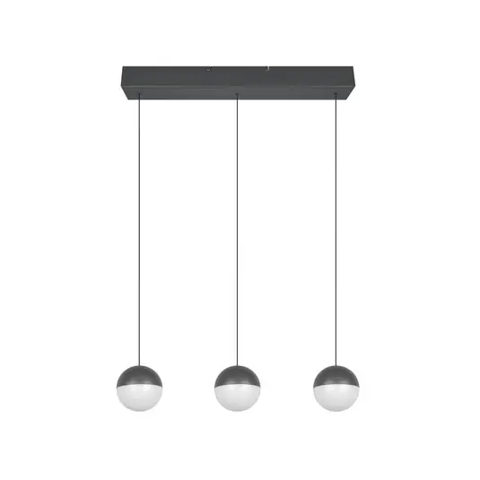 Különleges ajánlat LED lógó lámpa Senta, antracit, hosszúság 62 cm, 3000 K, 3 izzós.