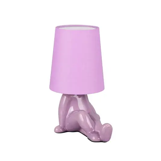 Huma asztali világítás, lila, magasság 25 cm, textil/kerámia, E14 Akciós ár