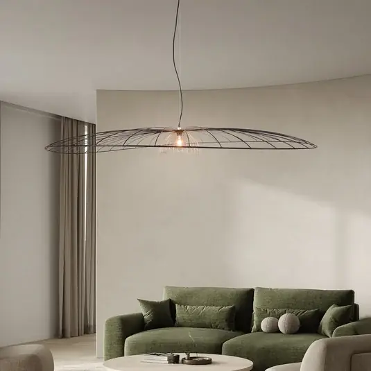 Korlátozott ajánlat Lauris lógó világítás, matt fekete, Ø 200 cm, fém, E27