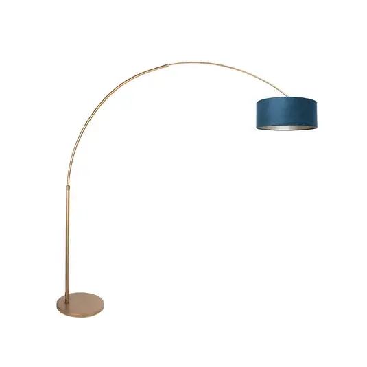 Íves álló lámpa Sparkled Light bronz/kék, 240 cm, velúr Akciós ár