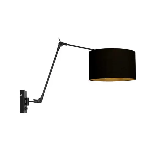 Legkelendőbb Prestige Chic fali lámpa, fekete/fekete-arany, kinyúlás 90 cm