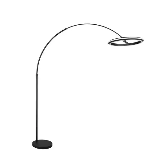 LED íves álló lámpa Amador, fekete, magasság 205 cm, fém Gyors kiszállítás