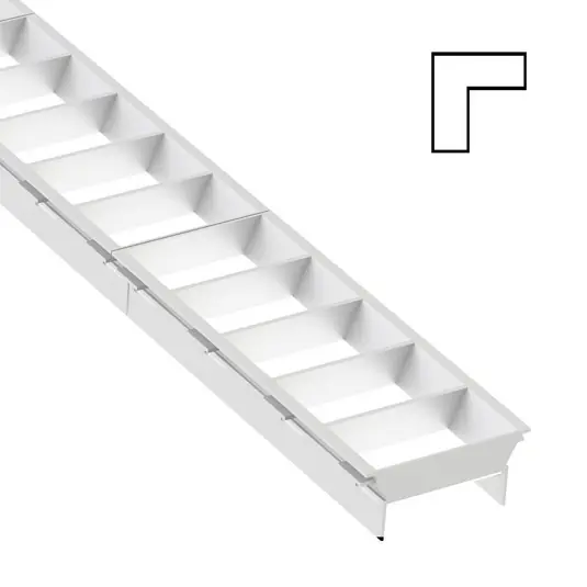 Outlet SLC lamellás rács Click, L-modul, fehér, műanyag