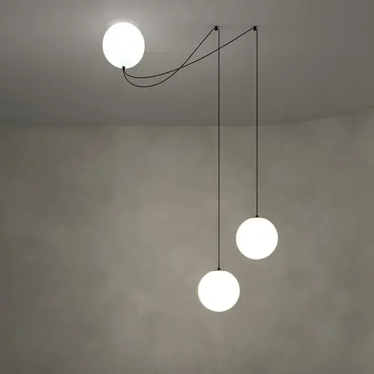 Maytoni LED lógó világítás Twins, fekete, üveg, Ø 20 cm Árengedmény