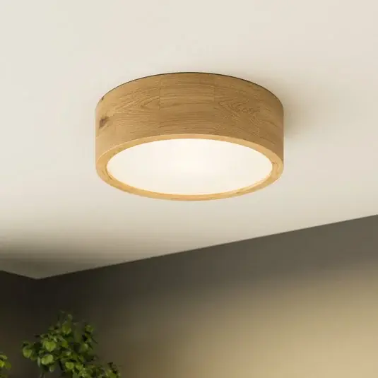 Újdonság Envostar Kerio mennyezeti lámpa, Ø 27 cm, természetes tölgy
