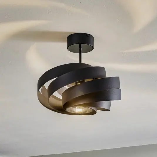 Vento mennyezeti lámpa, fekete, Ø 40 cm, fém, E27 Ajánlat