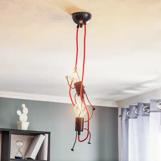 Bobi 2 függő világítás, fekete, kábel piros, 2 izzós, 20 W, 2000 lm, 24 V DC, Bestseller